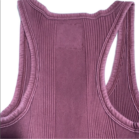 Aerie Blue and Burgundy Ribbed Racerback Tank Tops sz L (lot of 2) - Picture 6 of 6